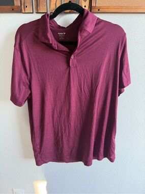 Old Navy Men’s Maroon Polo Shirt M Active CloudSoft